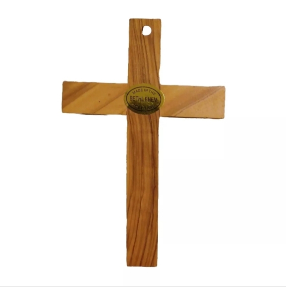 The Bradford Exchange Thomas Kinkade Holy Land Olive Wood Prayer Cross Keepsake - Picture 6 of 8